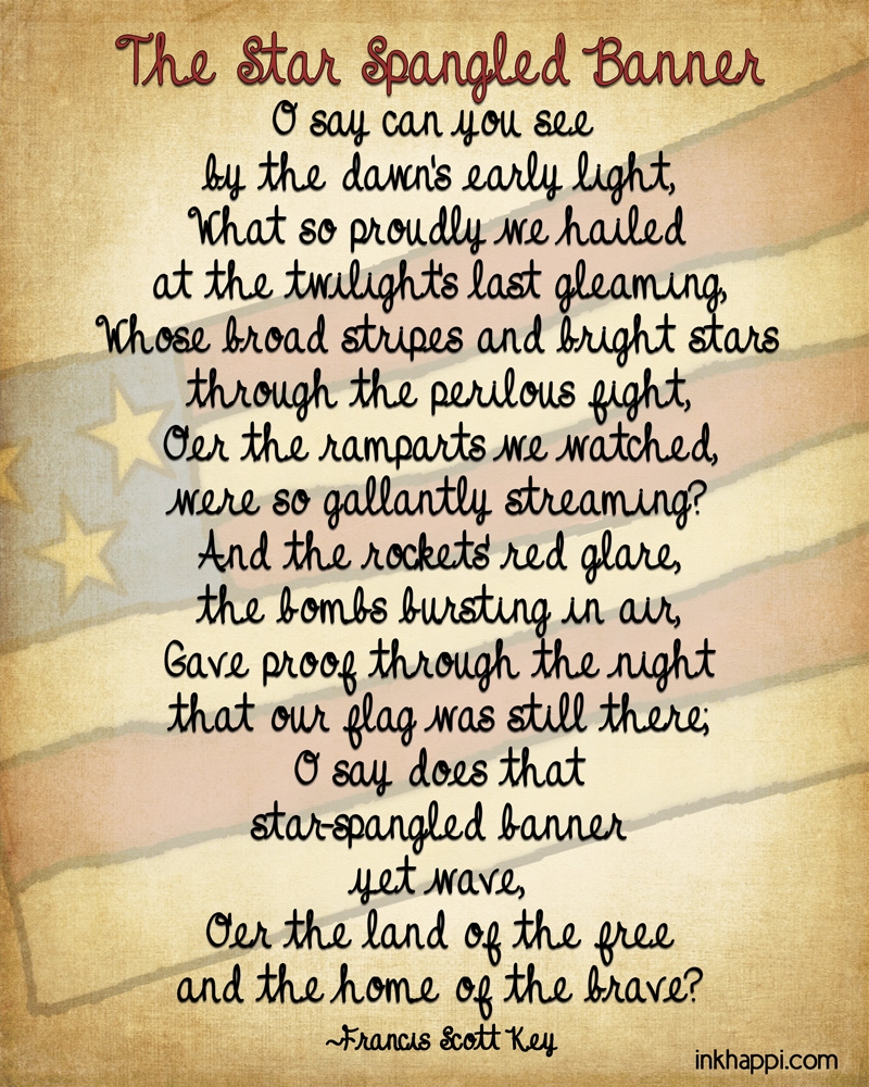 Star Spangled Banner Inkhappi