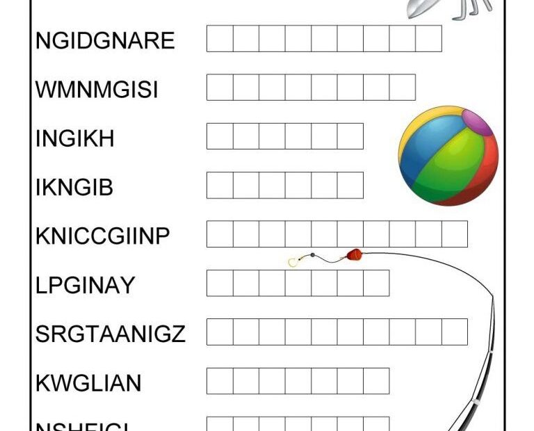 Summer Word Puzzles Printable