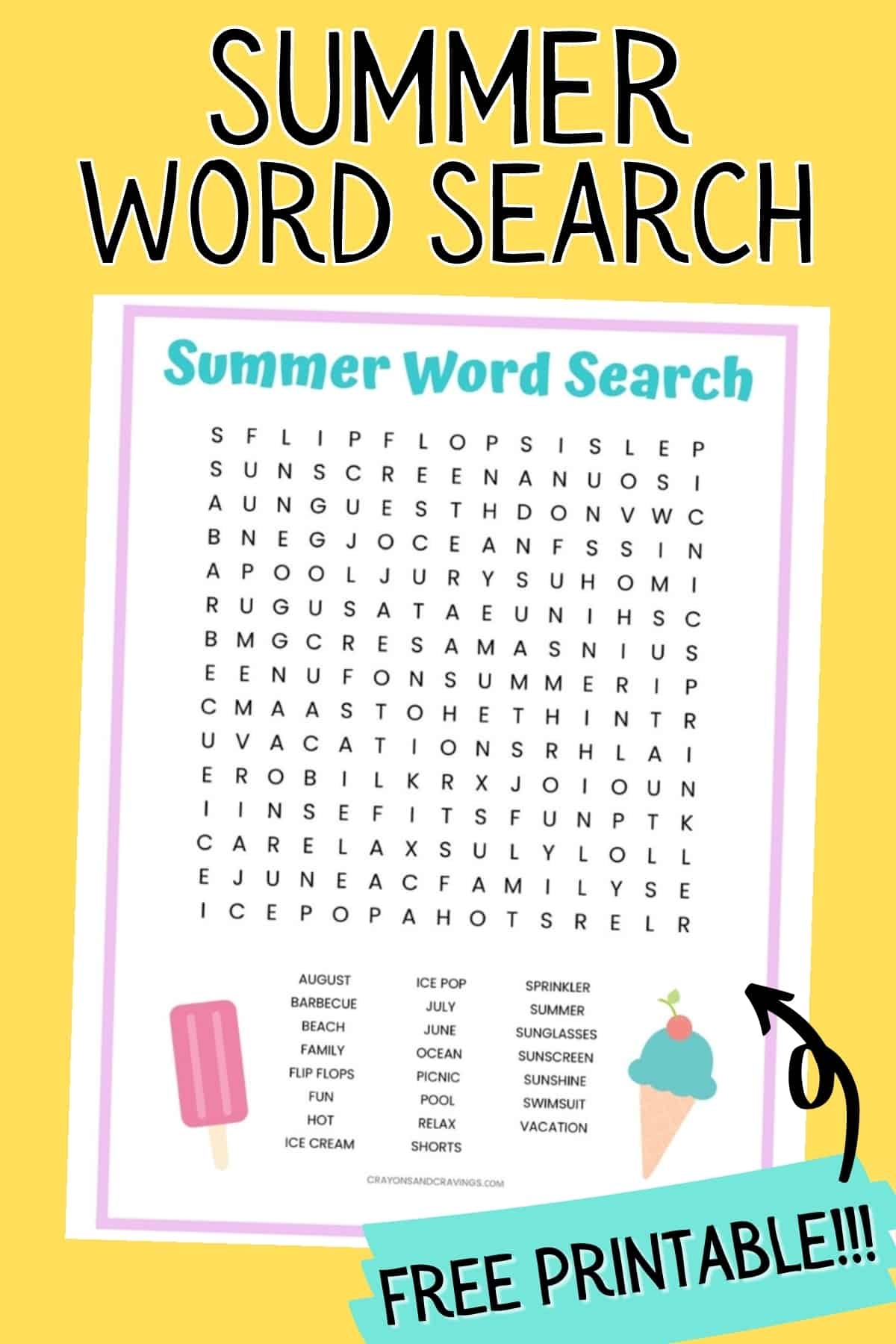 Summer Word Searches Printable