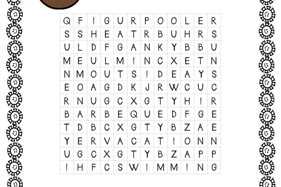 Summertime Word Search Printable Word Search Printable Free For Kids