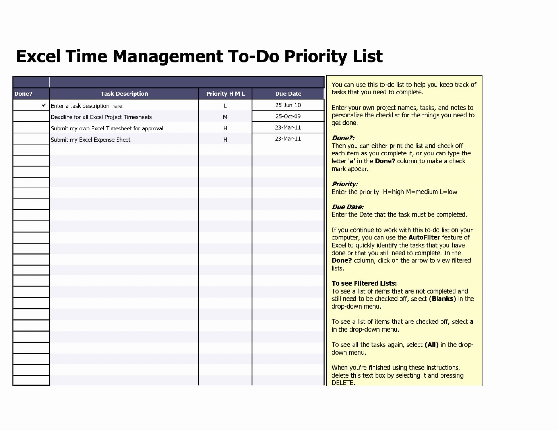 Task List Template Excel Spreadsheet With Regard To 017 Weekly Todo 