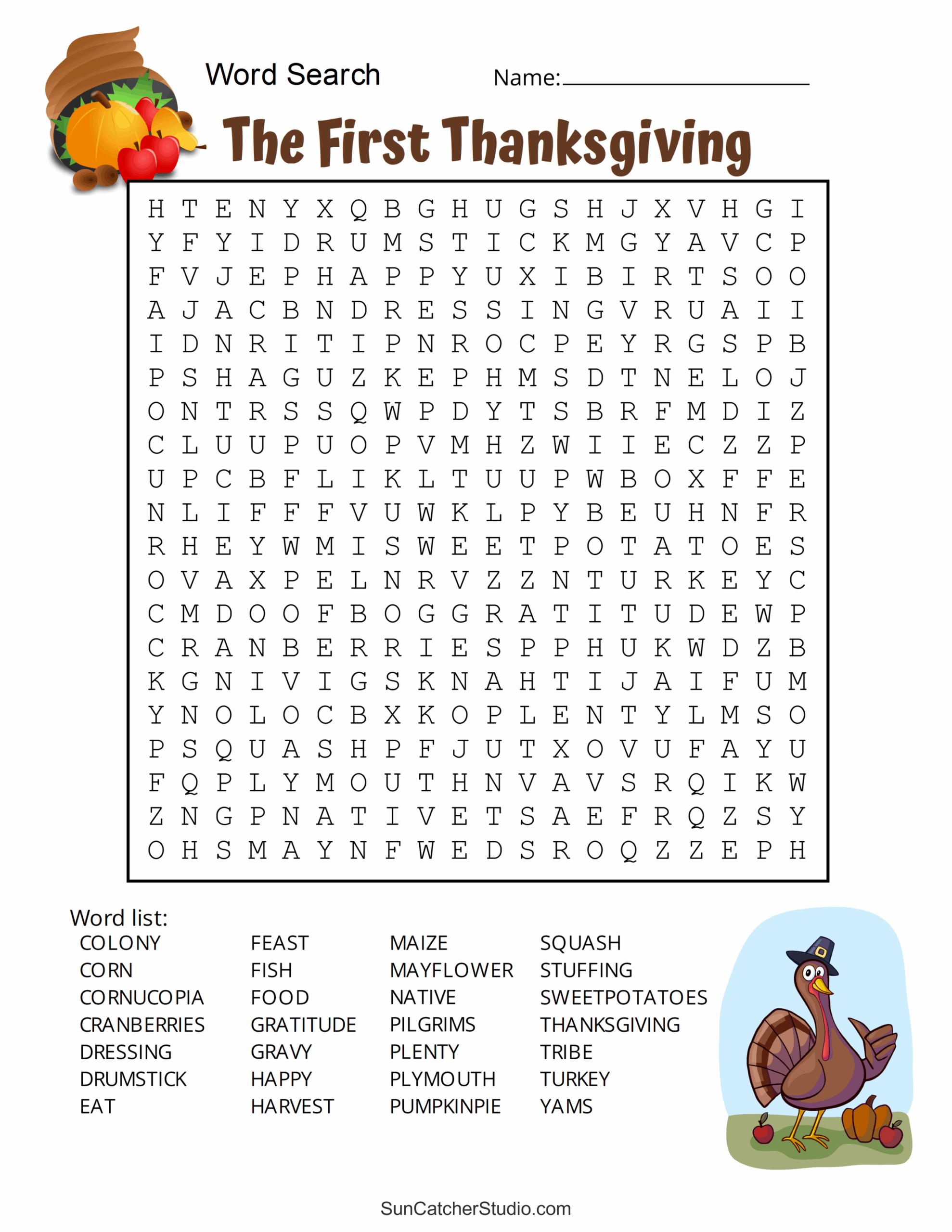 Thanksgiving Word Search Free Printable Puzzles Free Printables 
