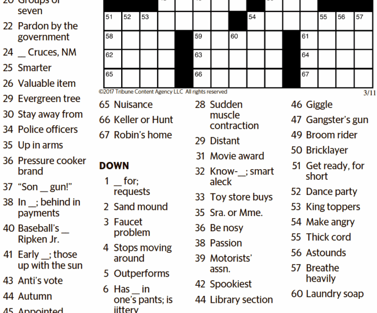 THE DAILY COMMUTER PUZZLE The Kansas City Star 3 11 2017 Printable