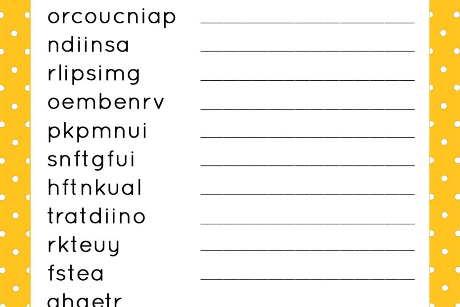 This FREE Printable Thanksgiving Word Scramble Puzzle Is A Ton Of Fun