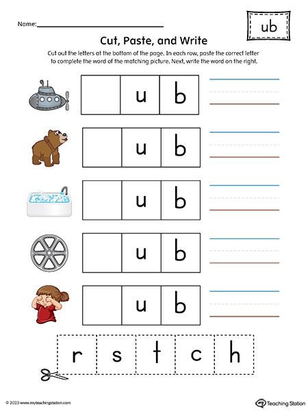 UB Word Family Image Poster Printable PDF MyTeachingStation