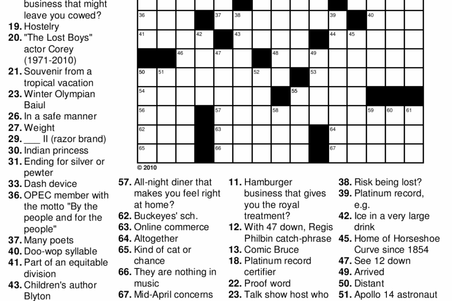 Usa Today Daily Printable Crossword Puzzles Printable Crossword Puzzles