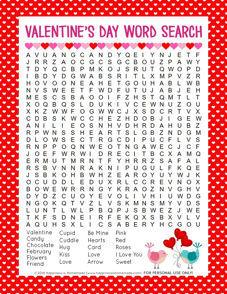 Valentine 39 s Day Word Search Free Printable Web Today I Have A Fun 