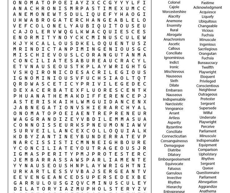 Very Hard Word Searches Hard Words Free Printable Word Searches