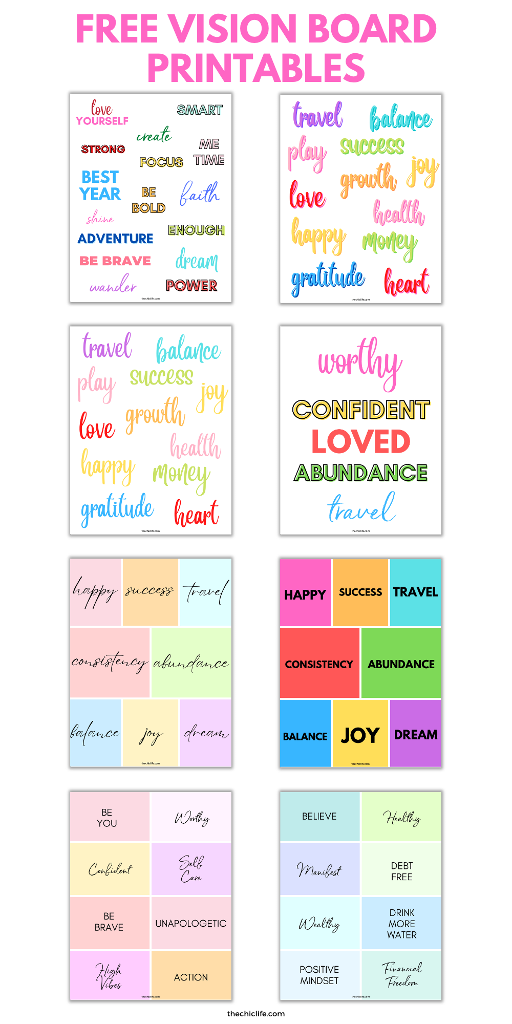 Vision Board Words Printables Dev onallcylinders