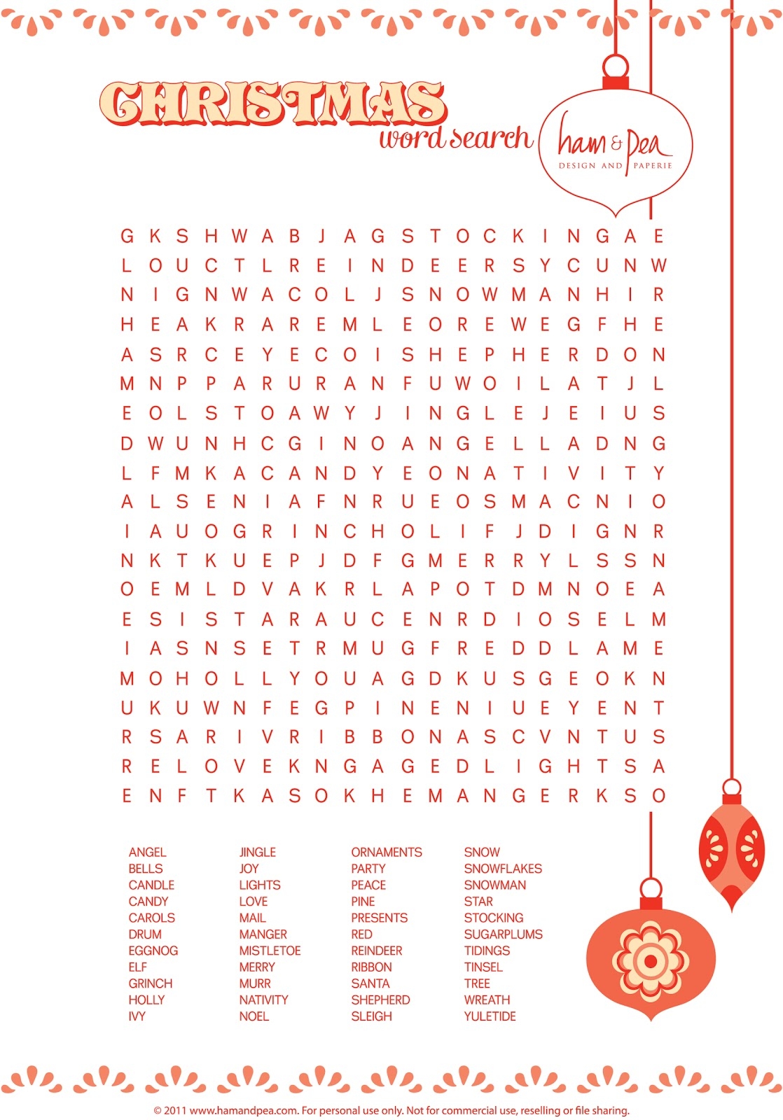 Winter Holiday Word Search Printable Free