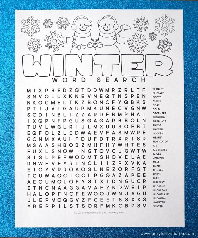 Winter Word Puzzles Printable
