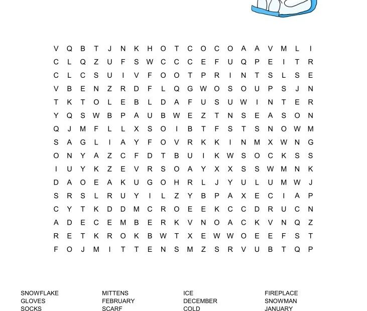Winter Word Search Free Printable
