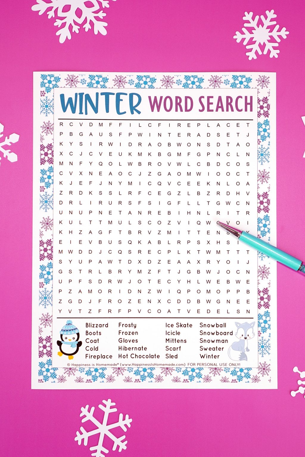 Winter Word Search Printable For Adults Word Search Maker