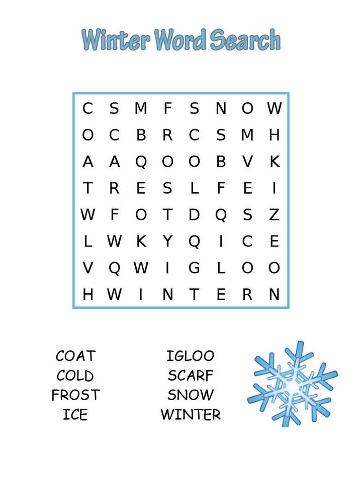 Winter Word Search Printable For Kids Word Search Maker