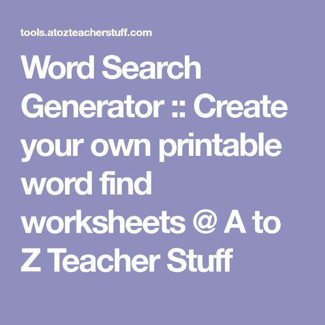 Word Find Generator Printable Printable Word Searches