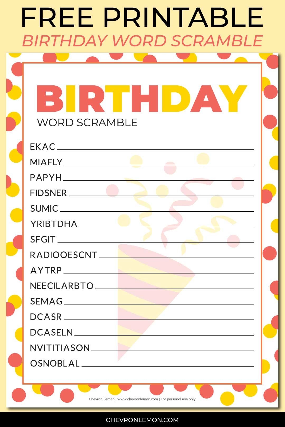 Word Scramble Printable Free Dev onallcylinders
