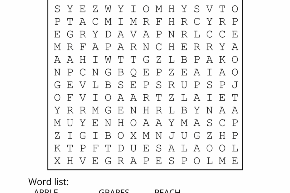 Word Search Free Printables For Kids FREE Printable A Z