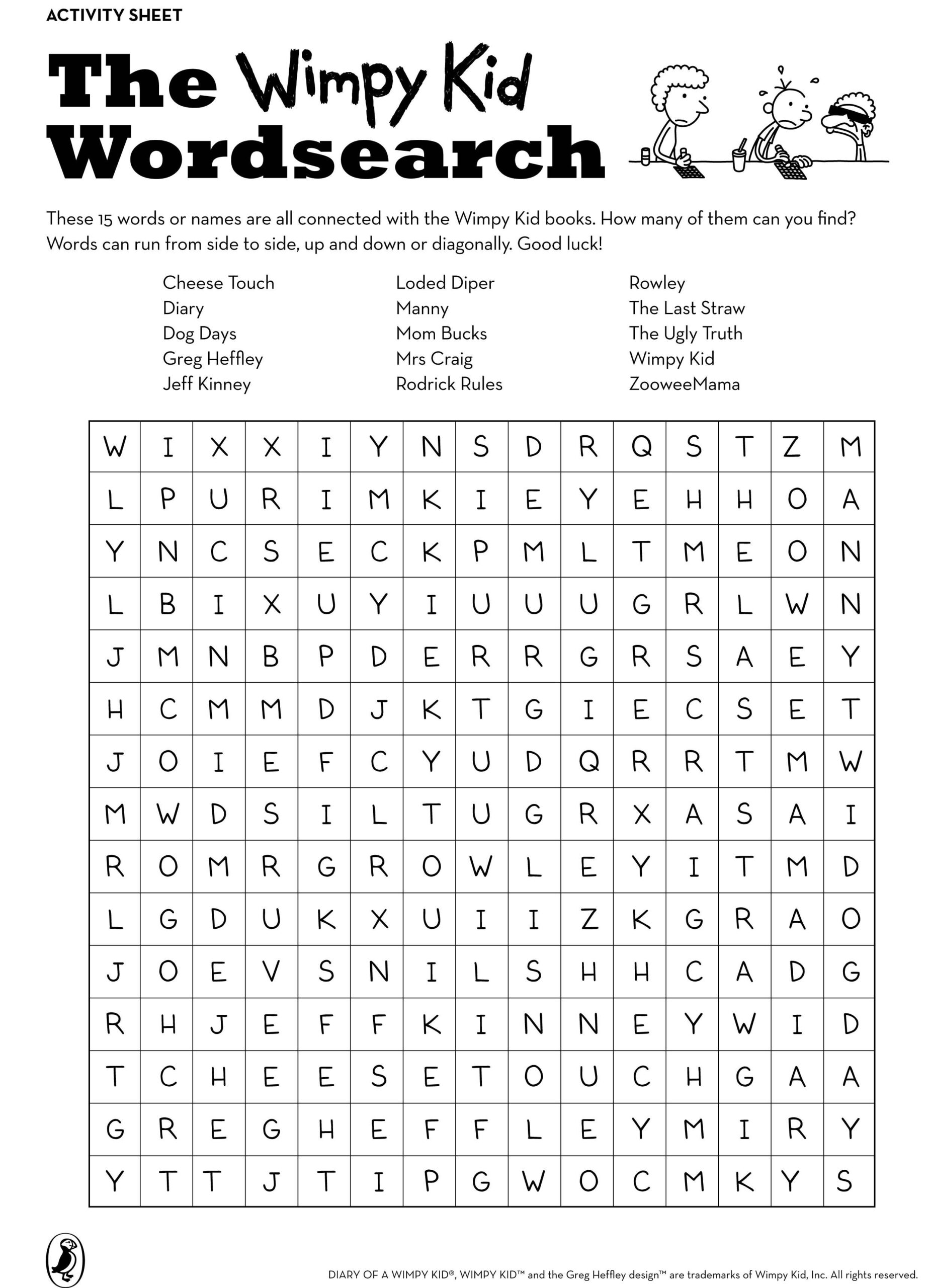 Word Search Printable Kids Printable Calendars AT A GLANCE