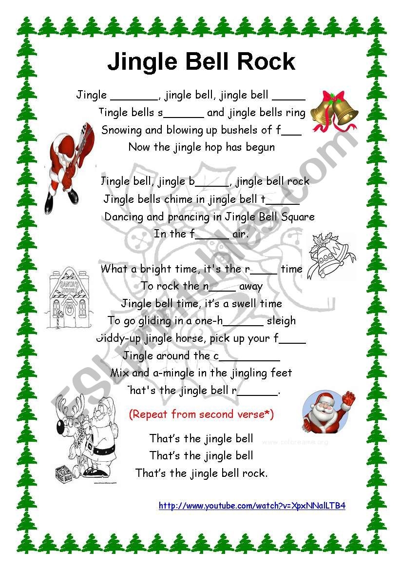 Words Jingle Bells Printable