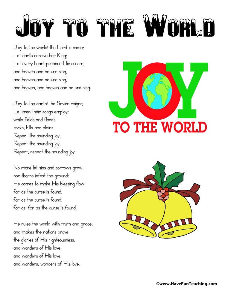 Words To Joy To The World Printable Printable Word Searches