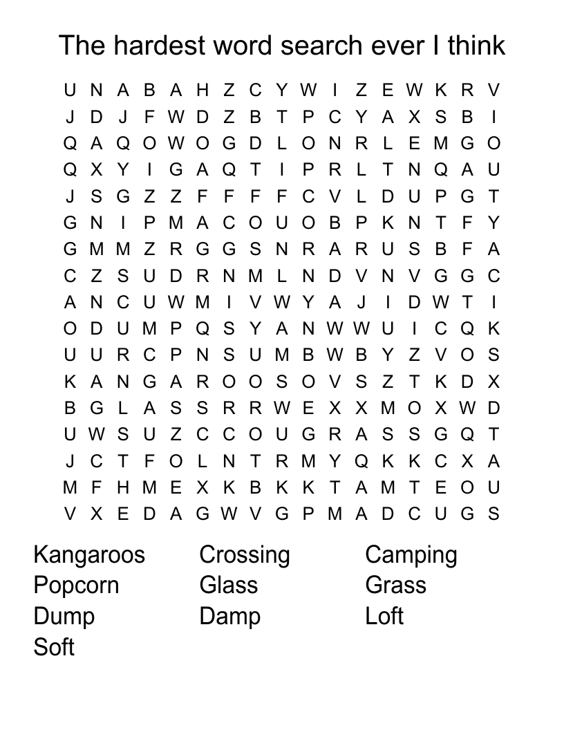 Worlds Hardest Word Search Printable Word Search Maker