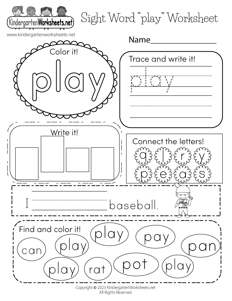 Yellow Sight Word Worksheet Printables Sight Words Worksheets PDF 